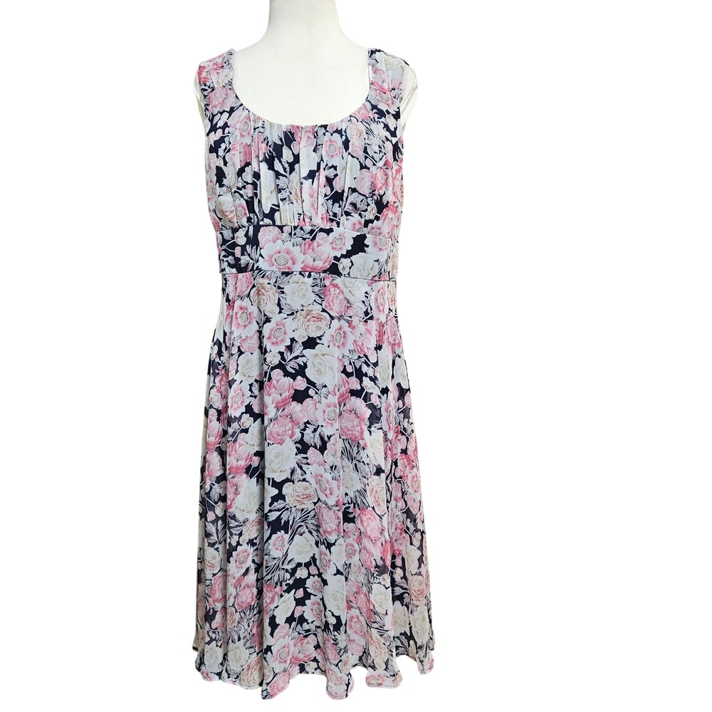 Connected Apparel Sleeveless Floral Dress Women's‎ Size 12
